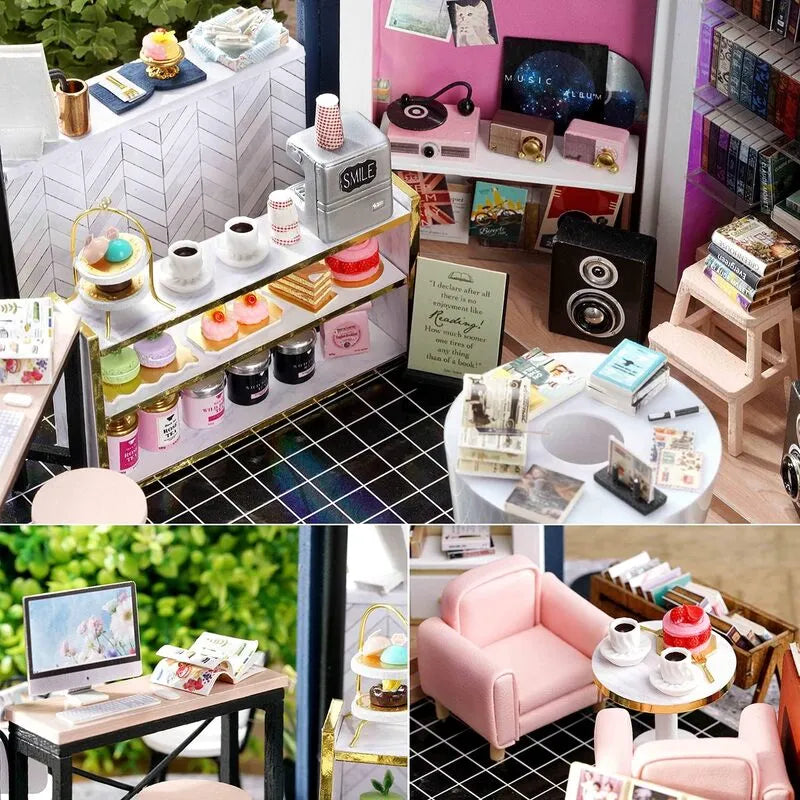 DIY Miniature House | Book Cafe Dollhouse Kit - CraftoyX