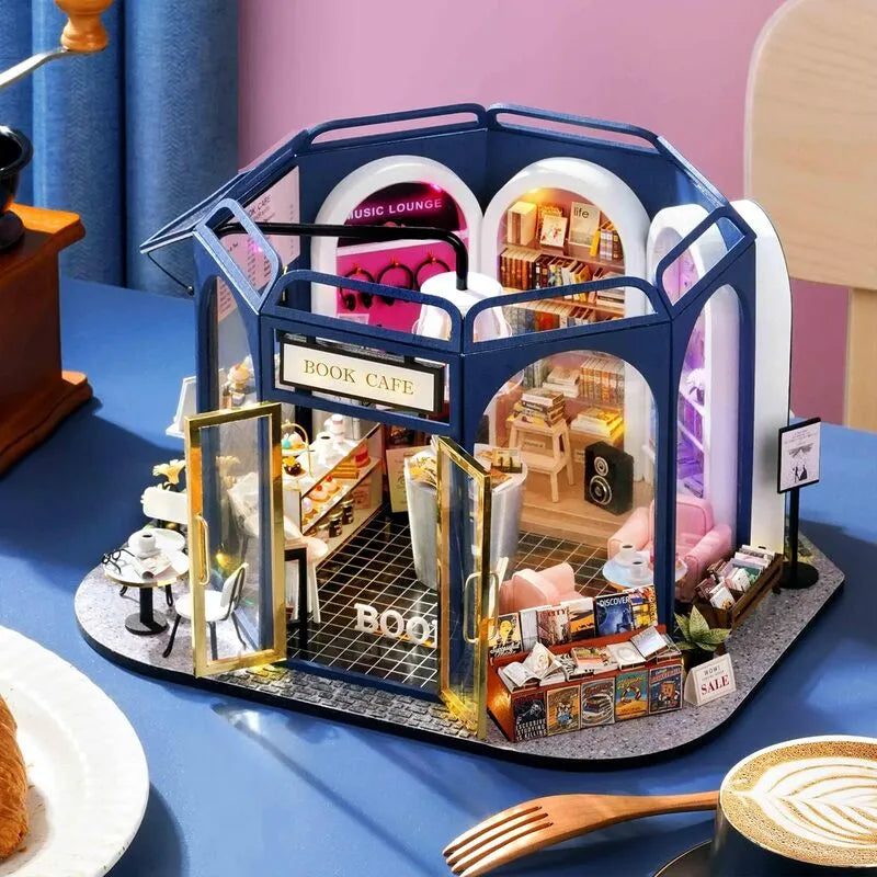 DIY Miniature House | Book Cafe Dollhouse Kit - CraftoyX