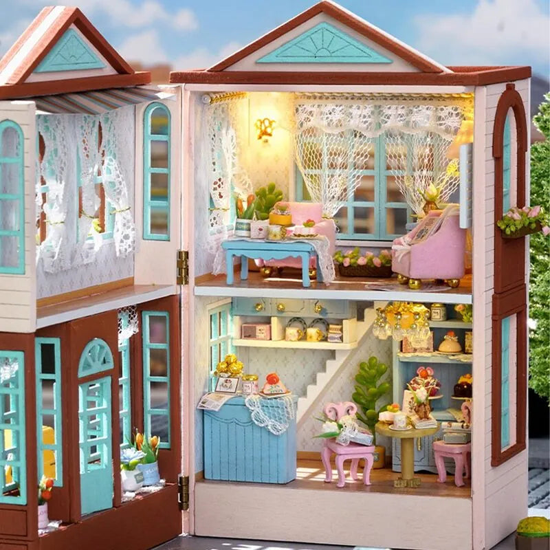 DIY Miniature House | Candy Cake & Milk Tea Shop Dollhouse Kit - CraftoyX