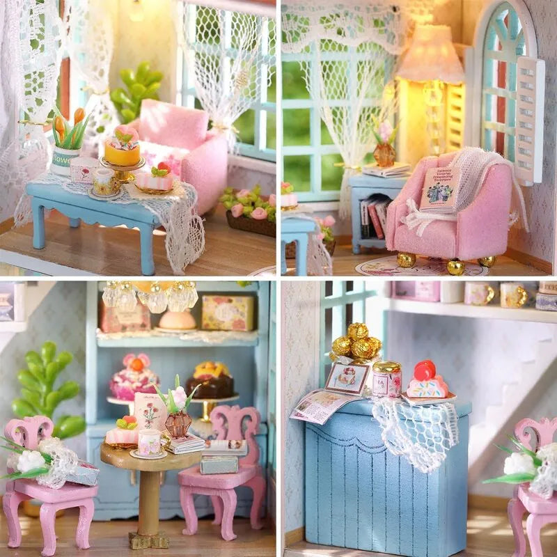 DIY Miniature House | Candy Cake & Milk Tea Shop Dollhouse Kit - CraftoyX