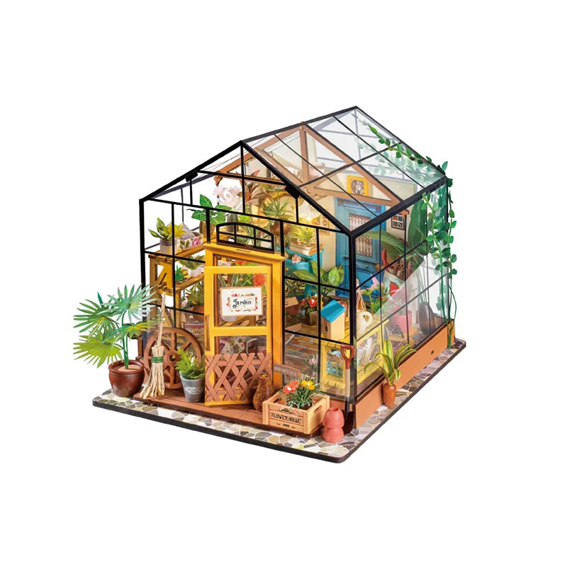 DIY Miniature House | Cathy's Flower House Dollhouse Kit - CraftoyX