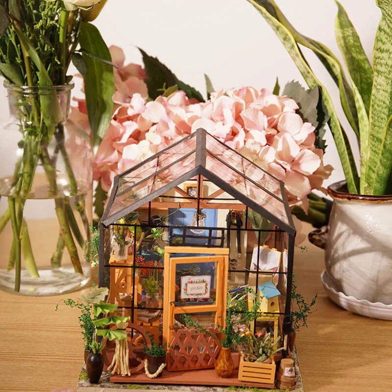 DIY Miniature House | Cathy's Flower House Dollhouse Kit - CraftoyX