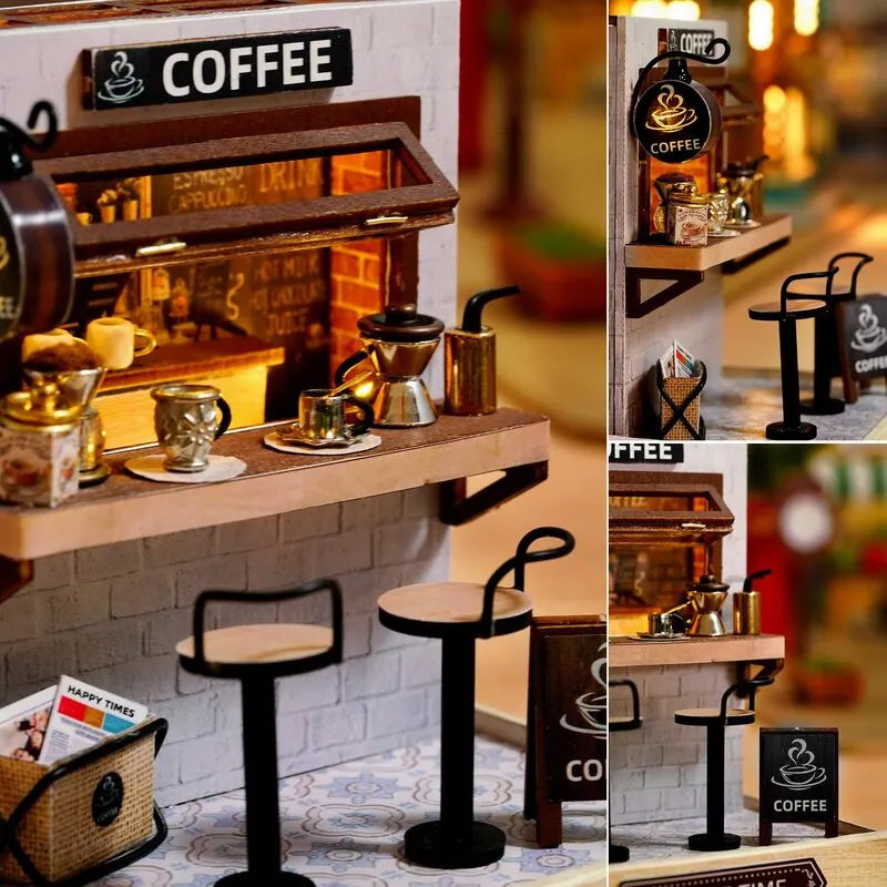 DIY Miniature House | Coffee Time Dollhouse Kit-CraftoyX