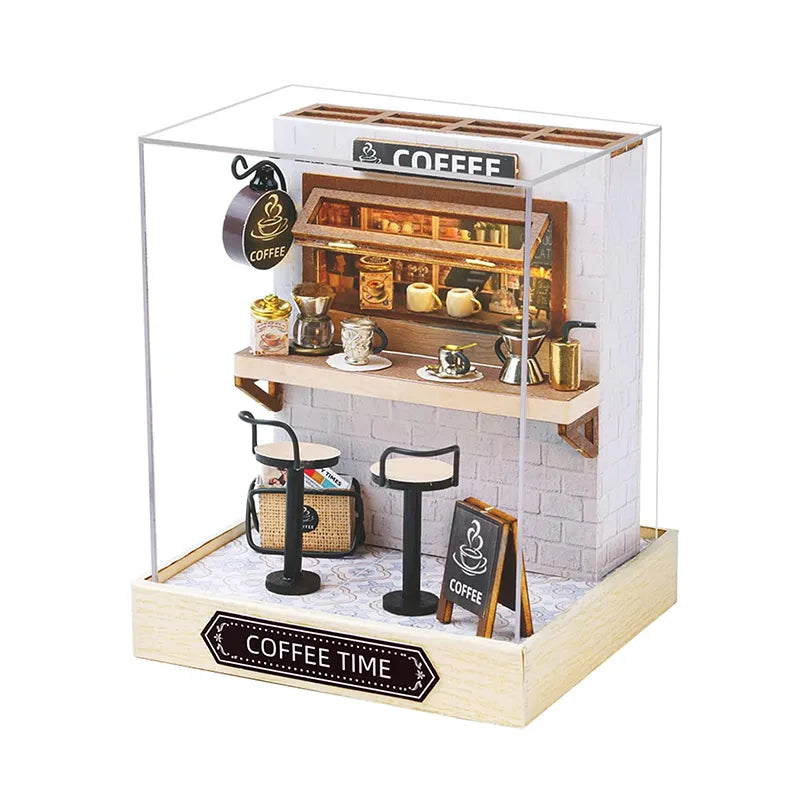 DIY Miniature House | Coffee Time Dollhouse Kit-CraftoyX