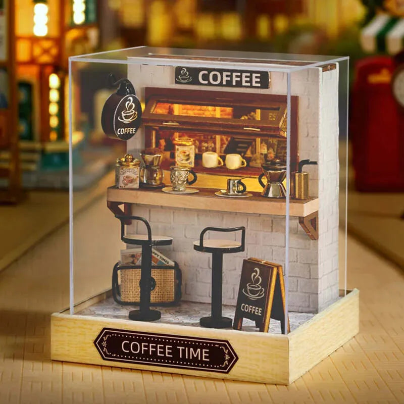 DIY Miniature House | Coffee Time Dollhouse Kit-CraftoyX