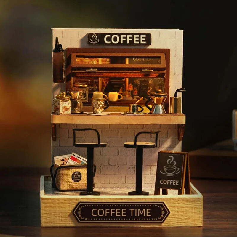 DIY Miniature House | Coffee Time Dollhouse Kit-CraftoyX