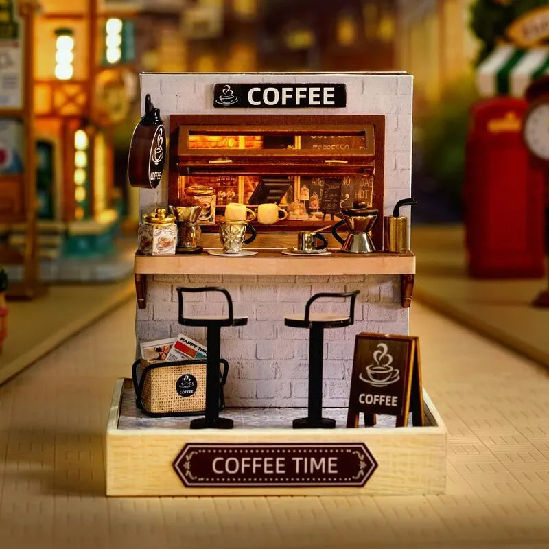 DIY Miniature House | Coffee Time Dollhouse Kit-CraftoyX