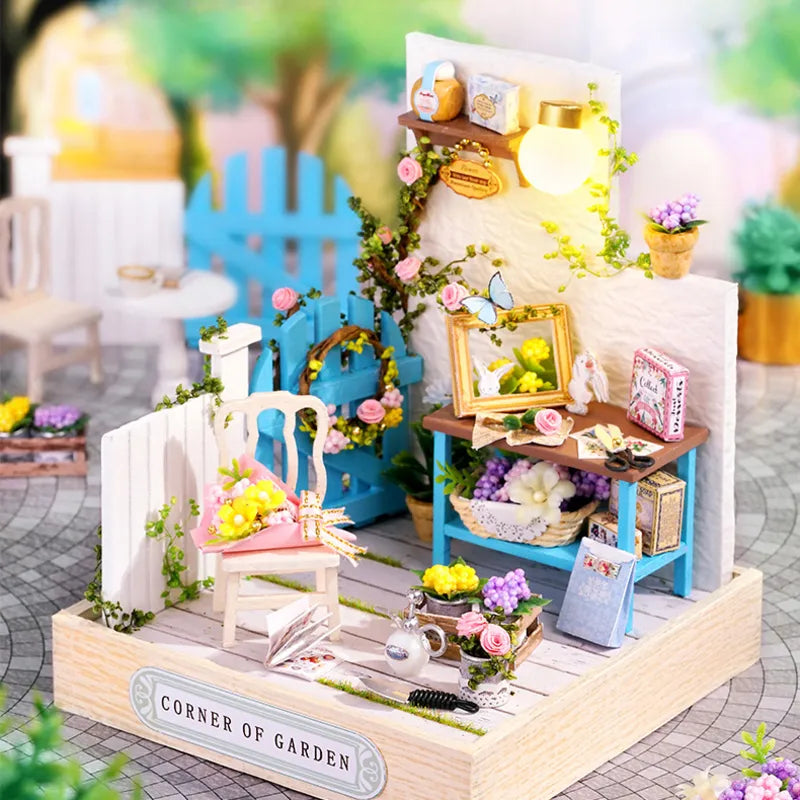 DIY Miniature House | Corner of Garden Dollhouse Kit-CraftoyX