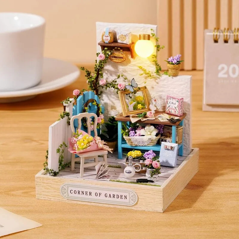 DIY Miniature House | Corner of Garden Dollhouse Kit-CraftoyX