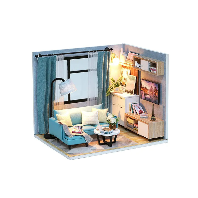 DIY Miniature House | Corner of Living Room Dollhouse Kit - CraftoyX