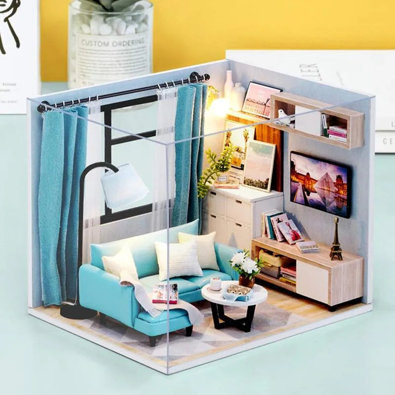 DIY Miniature House | Corner of Living Room Dollhouse Kit - CraftoyX