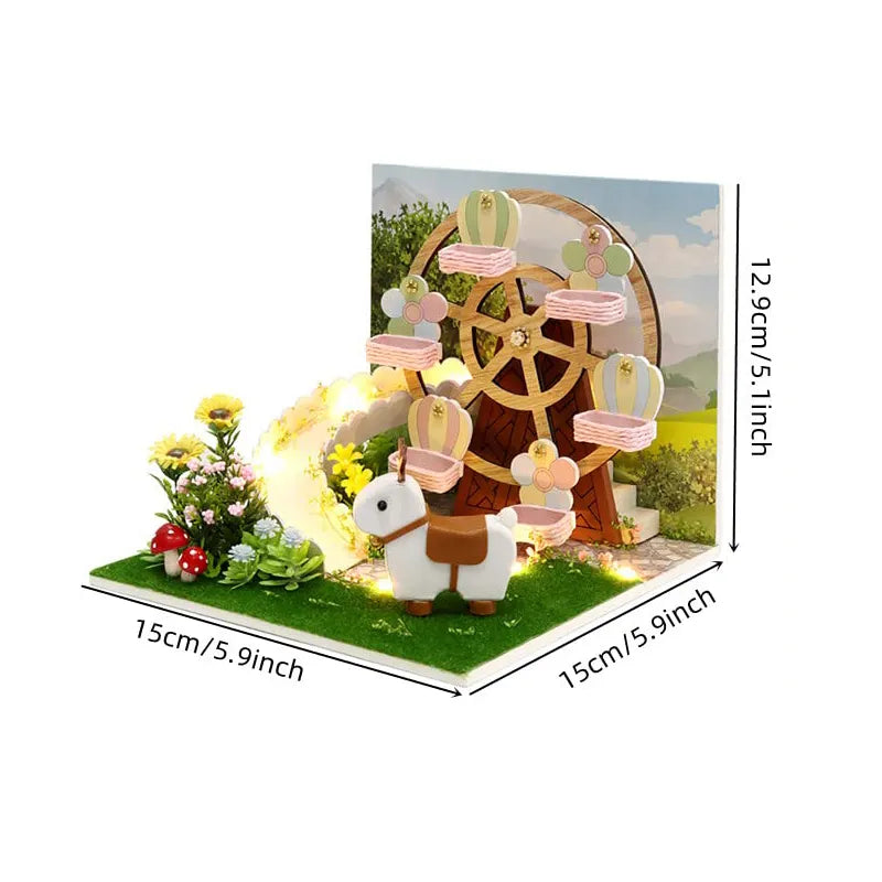 DIY Miniature House | Dream Of The Ferris Wheel Dollhouse Kit-CraftoyX