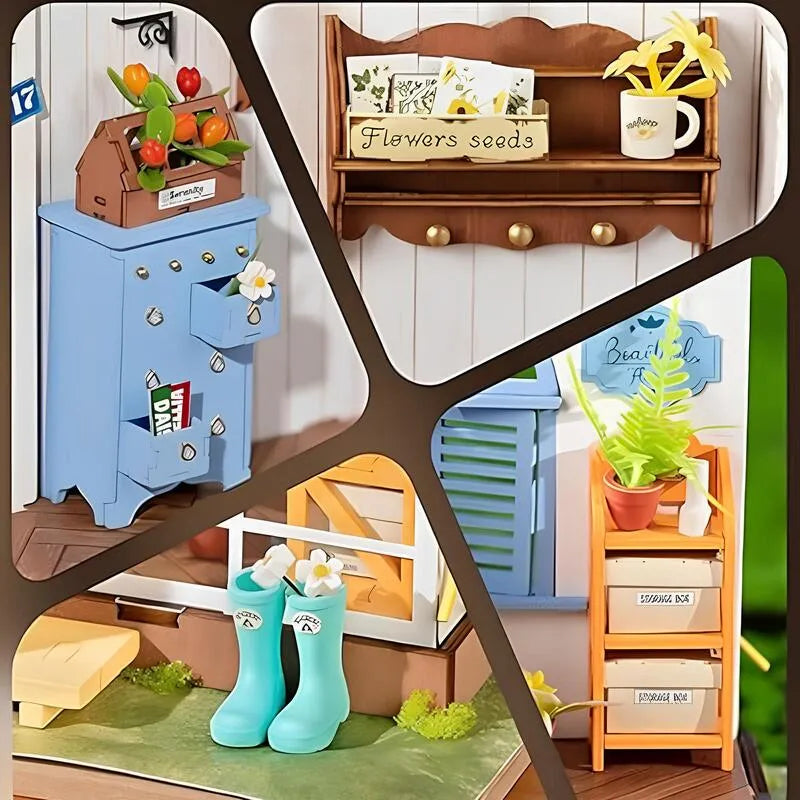 DIY Miniature House | Dreamy Garden House Dollhouse Kit - CraftoyX