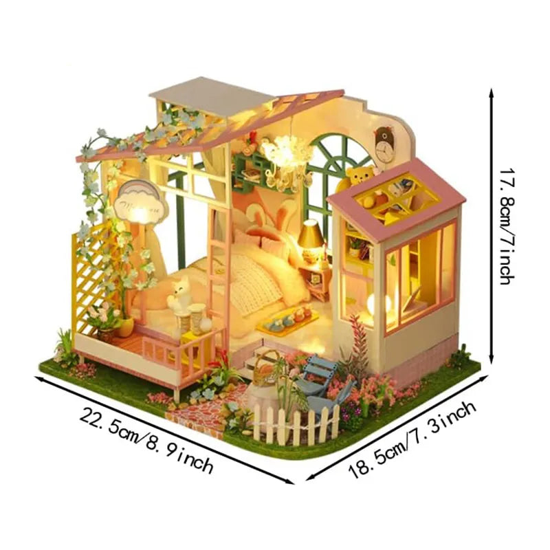 DIY Miniature House | Flower Dreams Dollhouse Kit - CraftoyX