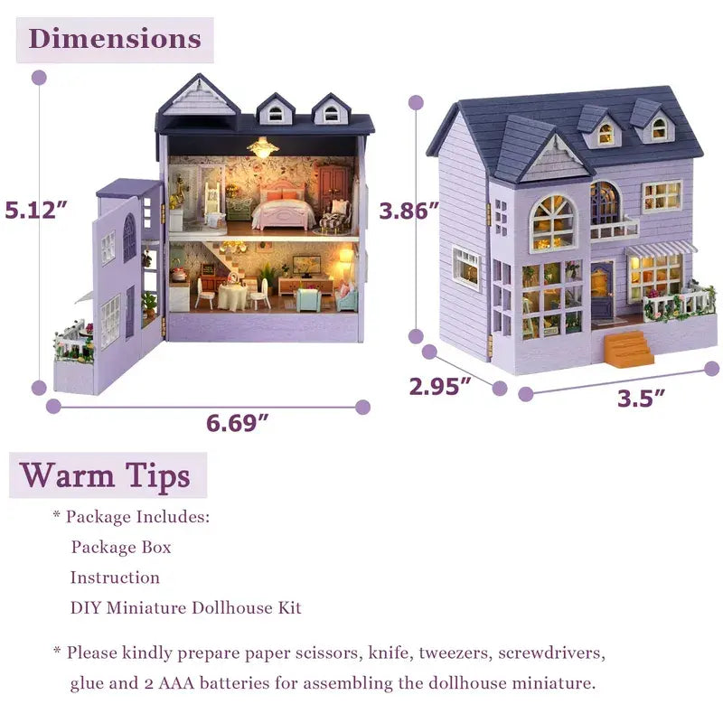 DIY Miniature House | Happy House Dollhouse Kit - CraftoyX