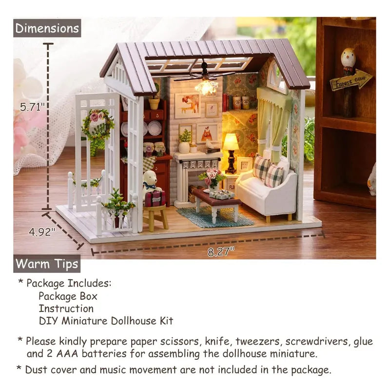 DIY Miniature House | Happy Times Dollhouse Kit-CraftoyX