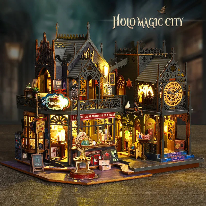 DIY Miniature House | Holo Magic City Dollhouse Kit-CraftoyX