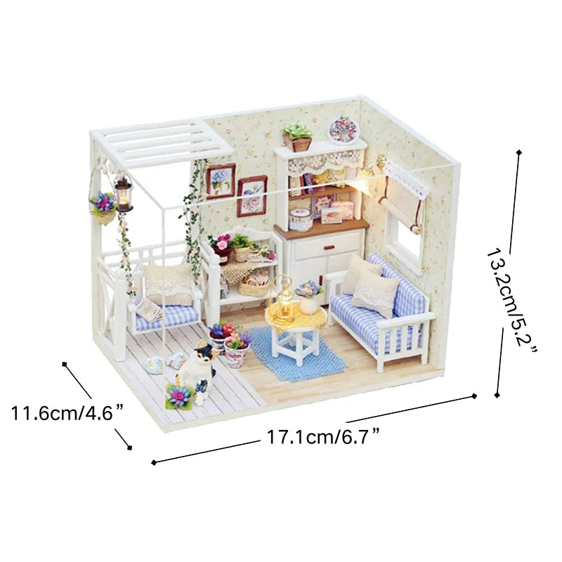 DIY Miniature House | Kitten Diary Dollhouse Kit - CraftoyX