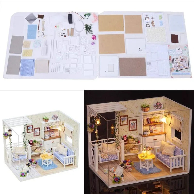 DIY Miniature House | Kitten Diary Dollhouse Kit - CraftoyX