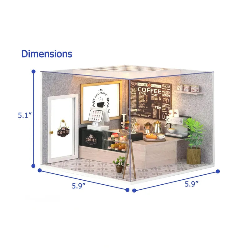 DIY Miniature House | Leisurely Coffee Shop Dollhouse Kit-CraftoyX