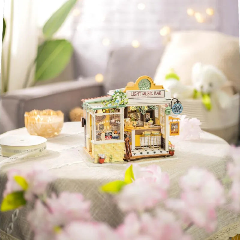 DIY Miniature House | Light Music Bar Dollhouse Kit - CraftoyX