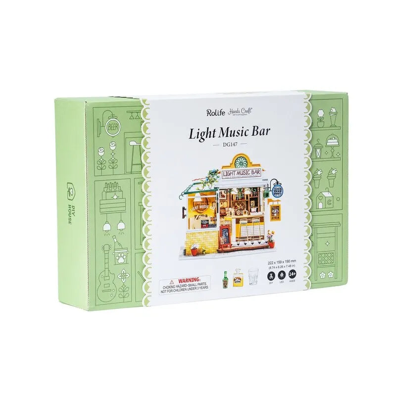 DIY Miniature House | Light Music Bar Dollhouse Kit - CraftoyX