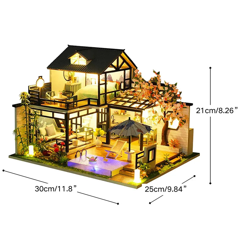 DIY Miniature House | Molan Pavilion Dollhouse Kit - CraftoyX