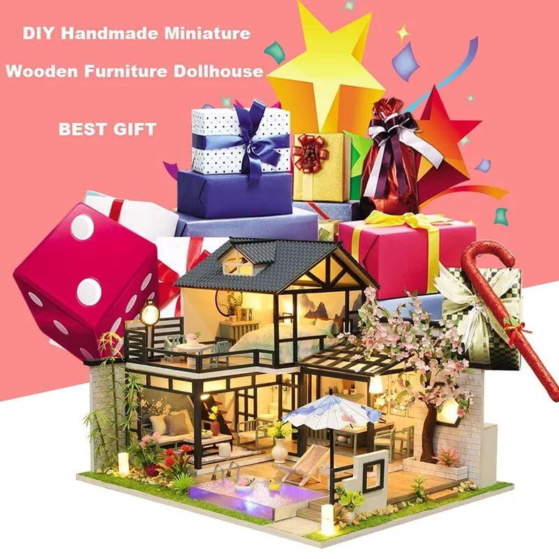 DIY Miniature House | Molan Pavilion Dollhouse Kit - CraftoyX