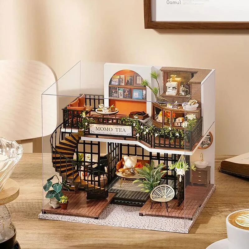 DIY Miniature House | Momo Tea Dollhouse Kit - CraftoyX