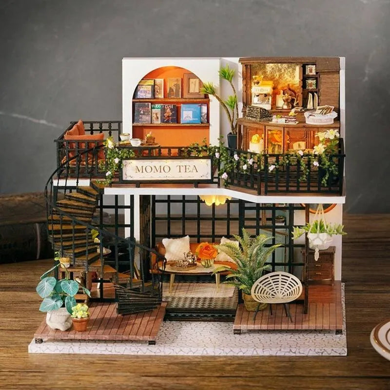 DIY Miniature House | Momo Tea Dollhouse Kit - CraftoyX