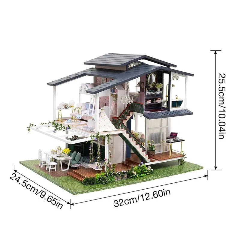 DIY Miniature House | Monet Garden Dollhouse Kit - CraftoyX