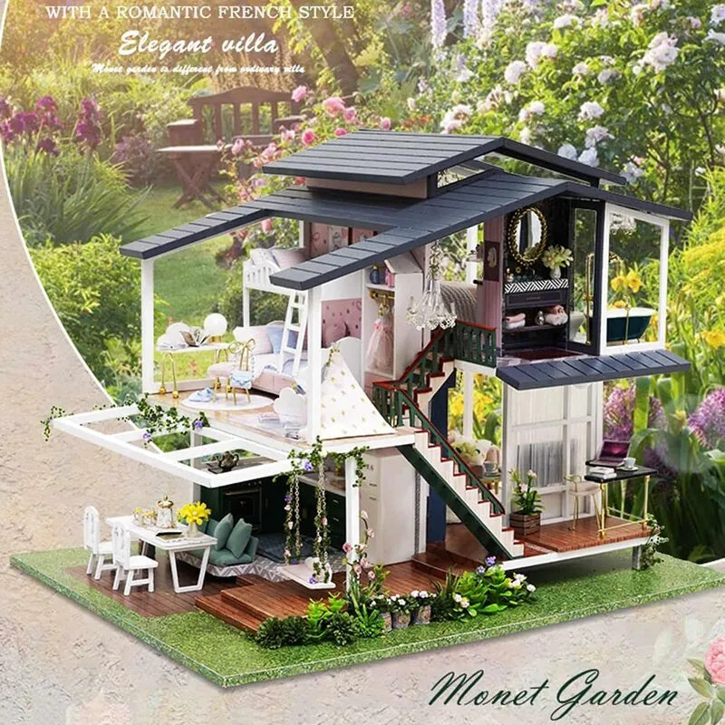 DIY Miniature House | Monet Garden Dollhouse Kit - CraftoyX