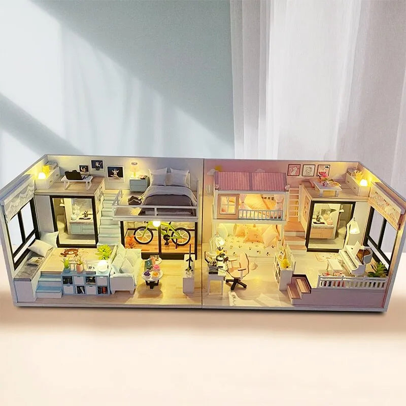 DIY Miniature House | My Room-Blue Dollhouse Kit - CraftoyX