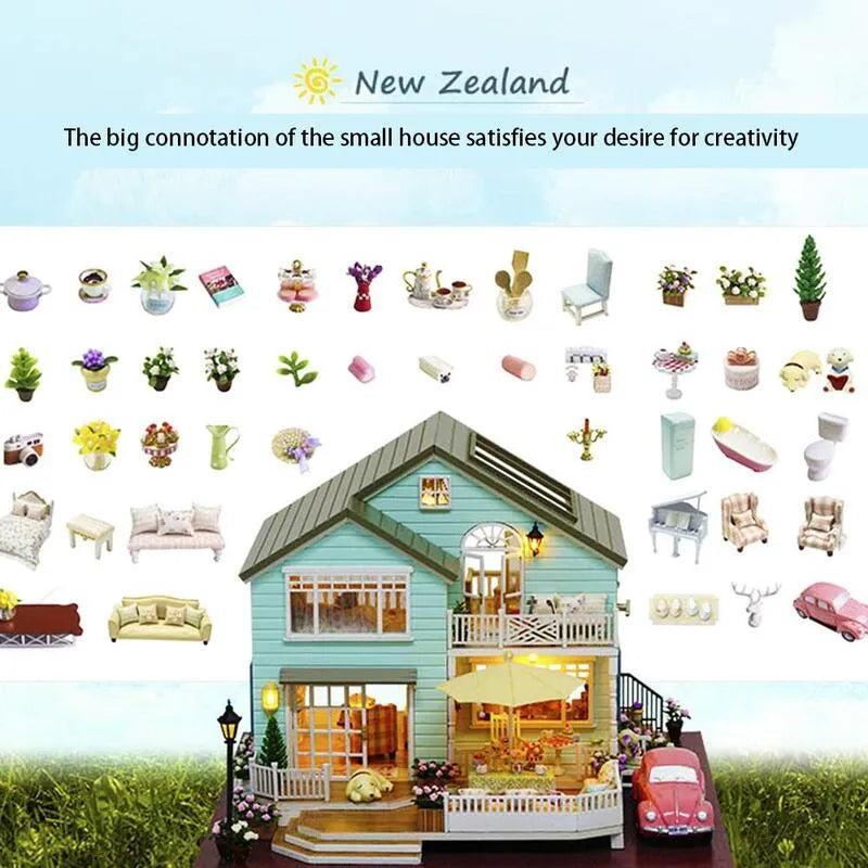 DIY Miniature House | Queenstown Dollhouse Kit - CraftoyX