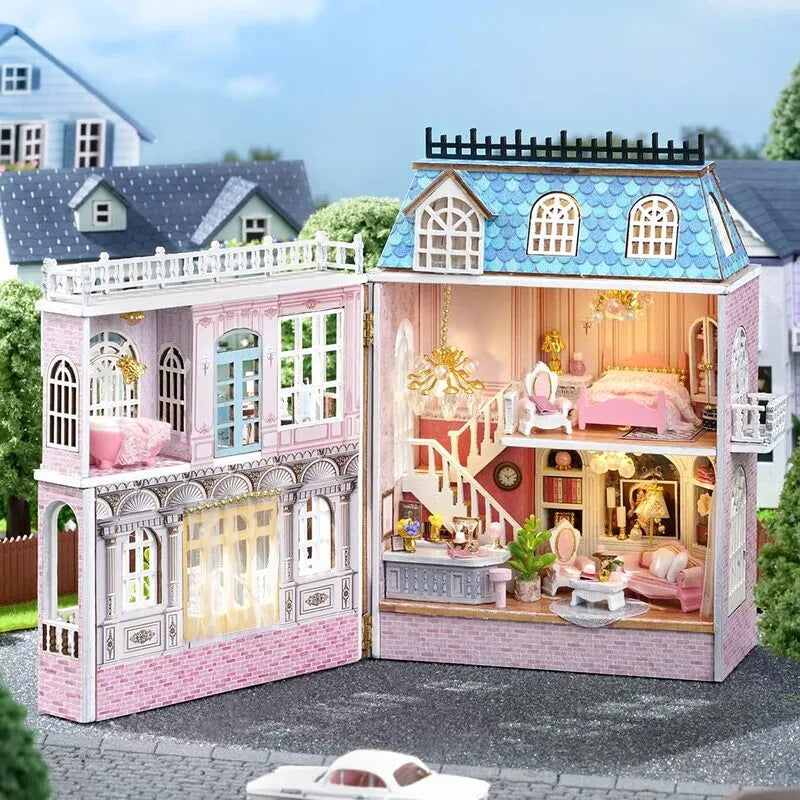 DIY Miniature House | Romantic Castle Dollhouse Kit - CraftoyX