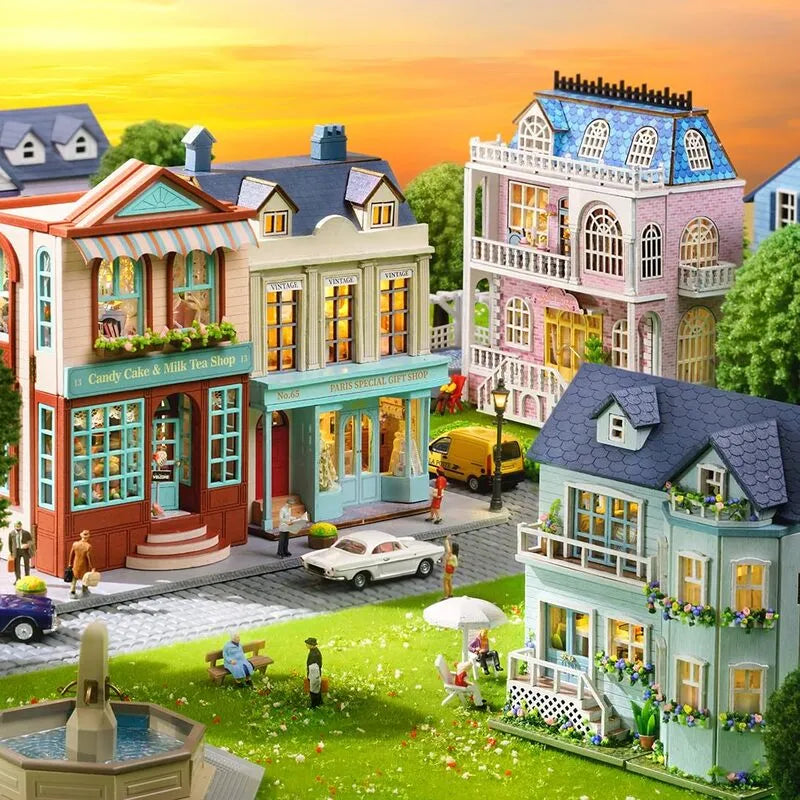 DIY Miniature House | Romantic Castle Dollhouse Kit - CraftoyX