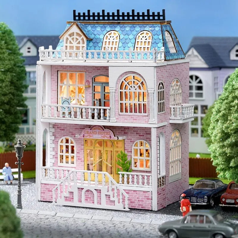 DIY Miniature House Romantic Castle Dollhouse Kit