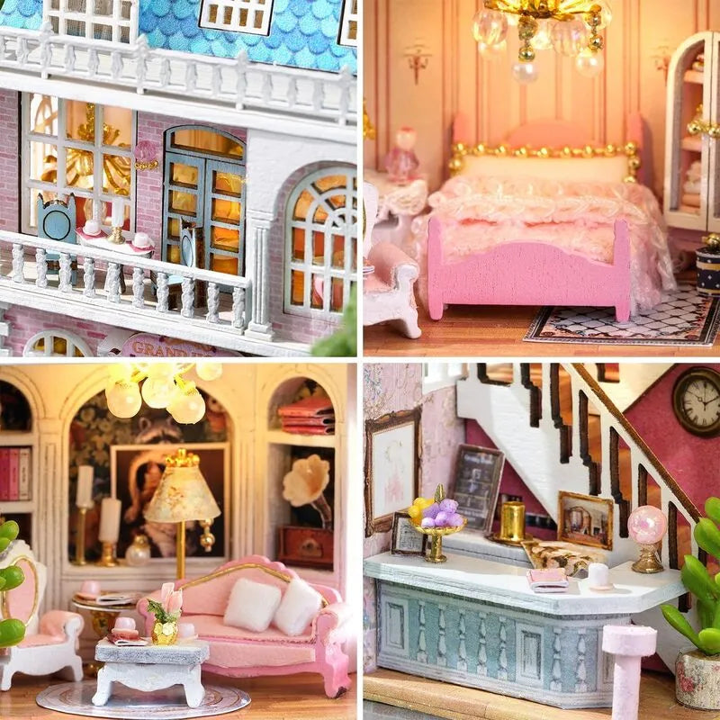 DIY Miniature House | Romantic Castle Dollhouse Kit - CraftoyX