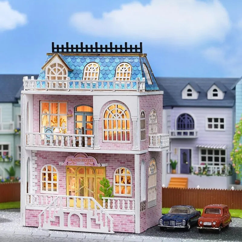 DIY Miniature House | Romantic Castle Dollhouse Kit - CraftoyX