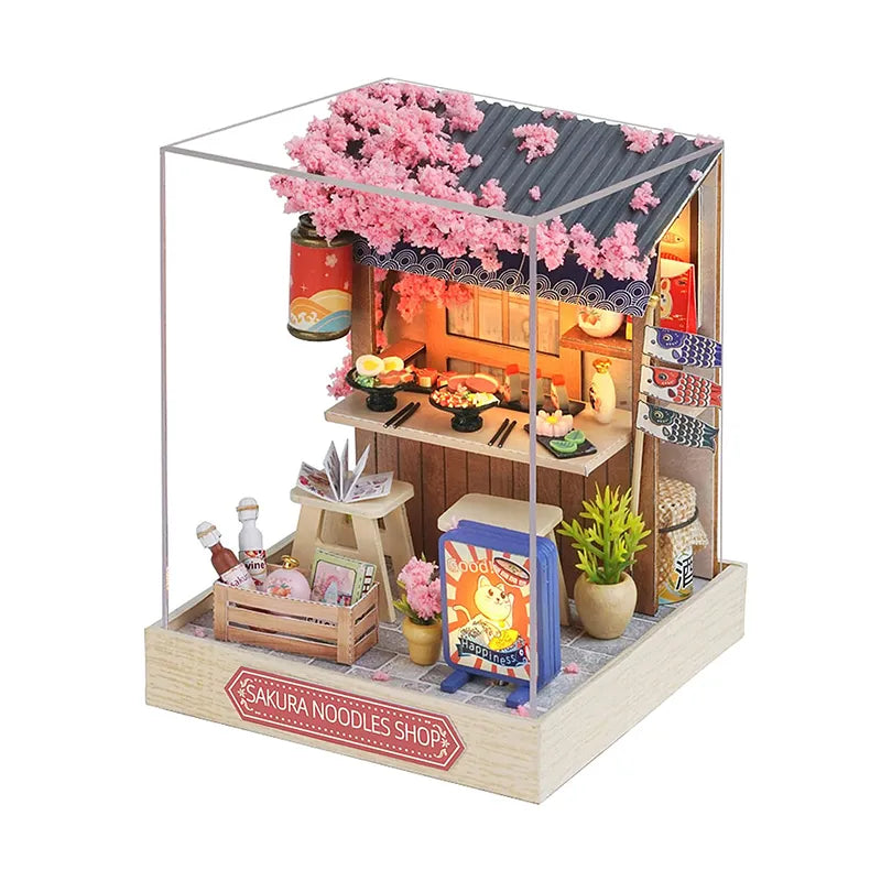 DIY Miniature House | Sakura Noodles Shop Dollhouse Kit-CraftoyX