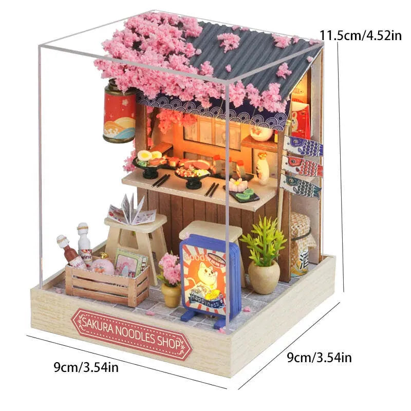 DIY Miniature House | Sakura Noodles Shop Dollhouse Kit-CraftoyX