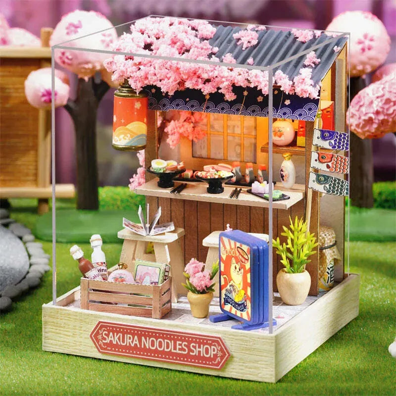 DIY Miniature House | Sakura Noodles Shop Dollhouse Kit-CraftoyX