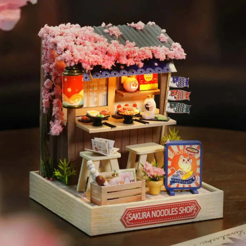 DIY Miniature House | Sakura Noodles Shop Dollhouse Kit-CraftoyX