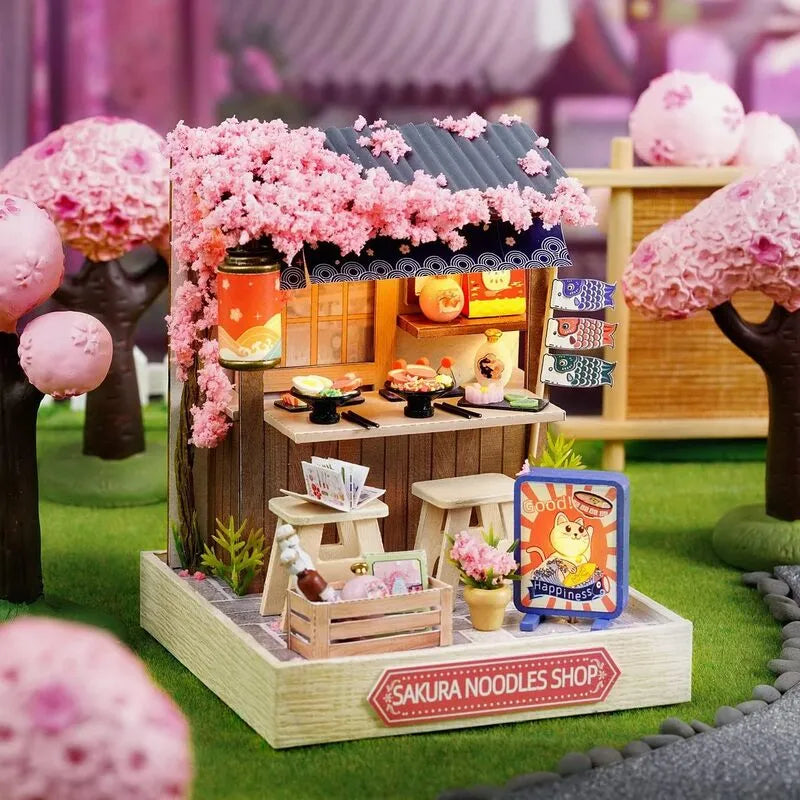 DIY Miniature House | Sakura Noodles Shop Dollhouse Kit-CraftoyX