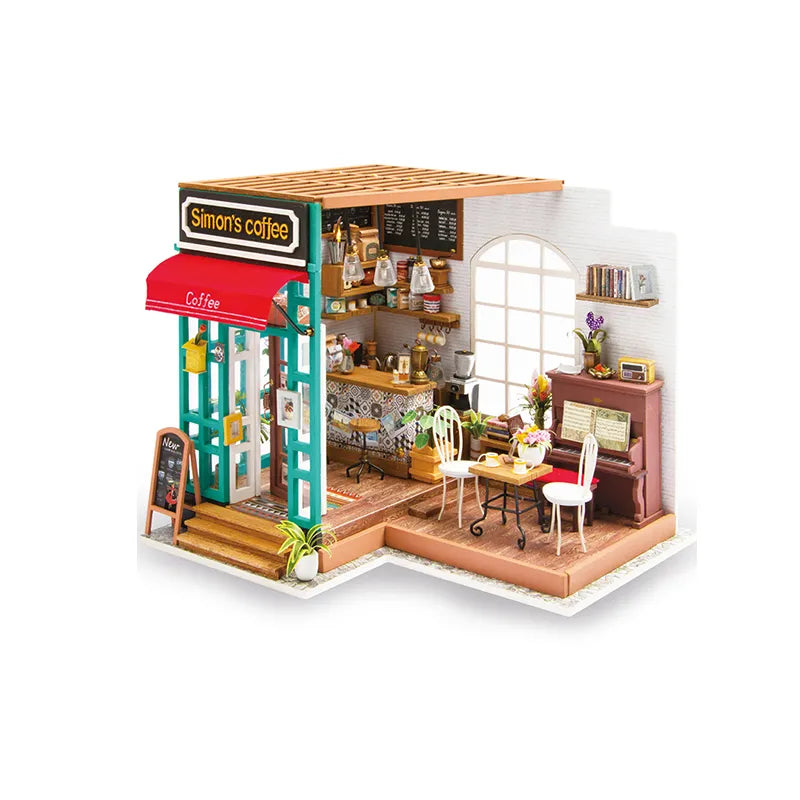 DIY Miniature House | Simon's Coffee Dollhouse Kit - CraftoyX