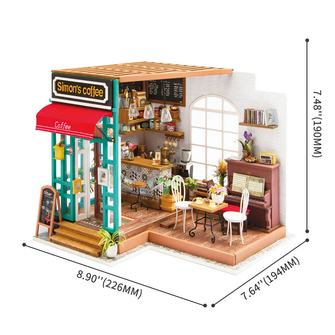 DIY Miniature House | Simon's Coffee Dollhouse Kit - CraftoyX