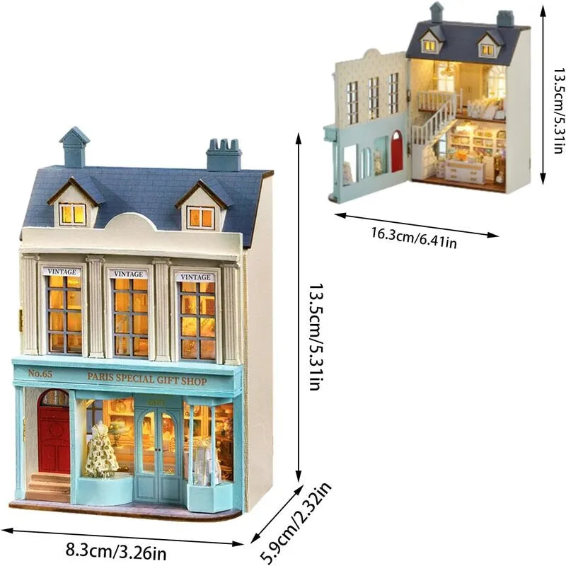 DIY Miniature House | Special Gift Shop Dollhouse Kit - CraftoyX