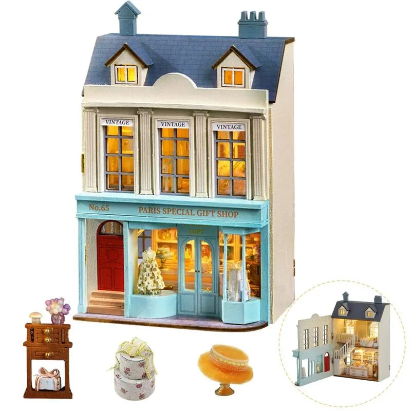 DIY Miniature House | Special Gift Shop Dollhouse Kit - CraftoyX