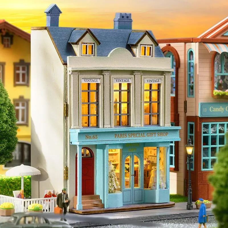 DIY Miniature House | Special Gift Shop Dollhouse Kit - CraftoyX