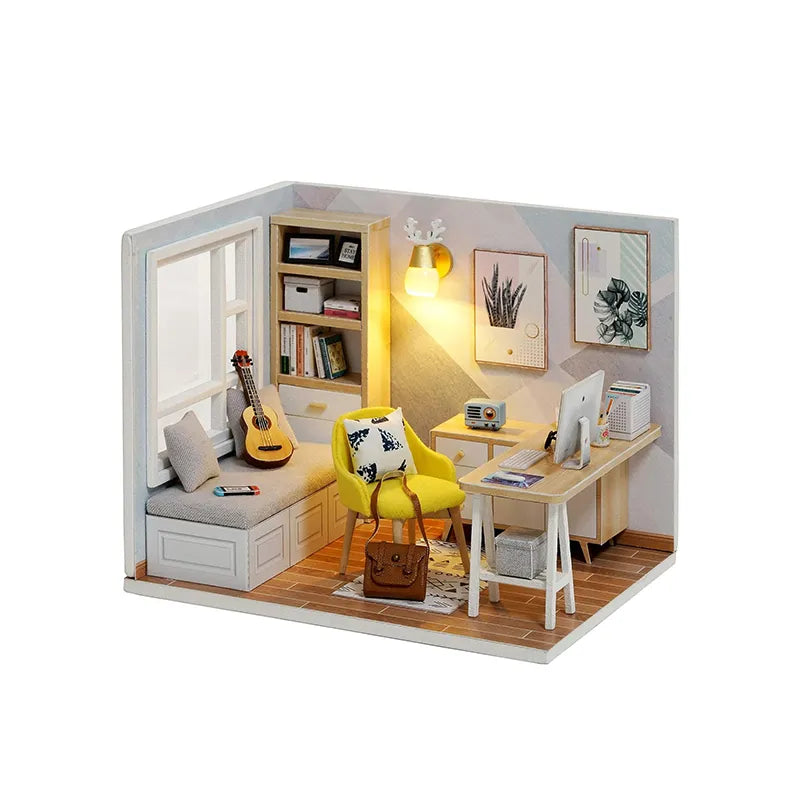 DIY Miniature House | Sunshine Study Dollhouse Kit-CraftoyX